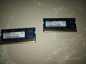 4 GIGA DI RAM PER COMPUTER PORTABILE  SONO DUE 2X2