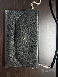 Borsa a Tracolla in Vera Pelle Nera Patrizia Pepe