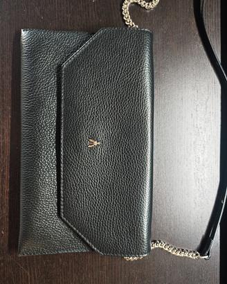 Borsa a Tracolla in Vera Pelle Nera Patrizia Pepe