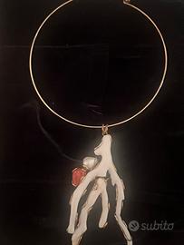 Collana con corallo bianco,rosso e perla di fiume