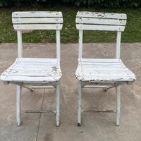 Coppia di sedie pieghevoli in legno vintage