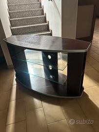 Mobile porta TV moderno con ripiani in vetro