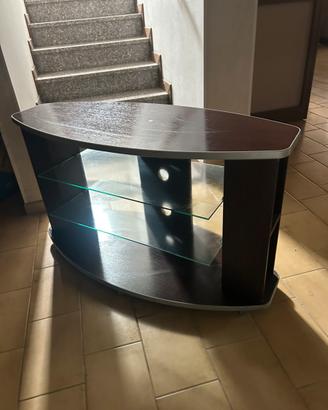 Mobile porta TV moderno con ripiani in vetro
