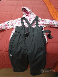 tuta da sci pantaloni salopette e giacca a vento 