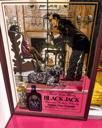 Specchio pubblicitario vintage Black Jack Whisky