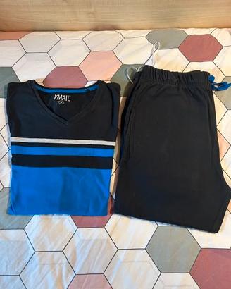 Pigiama uomo XMail blu e nero – Taglia M