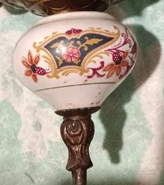 lampadario in ferro e ceramica decorata 