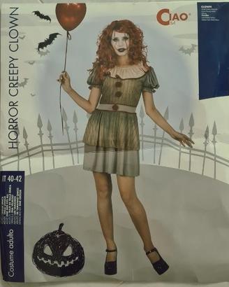 Vestito Carnevale pagliaccio horror donna 40/42