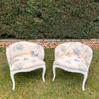Coppia di poltroncine vintage in stile shabby chic