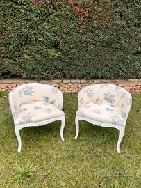 Coppia di poltroncine vintage in stile shabby chic
