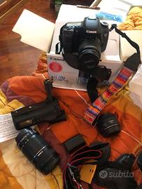 canon eos  7d  + 3 obbiettivi +batterie