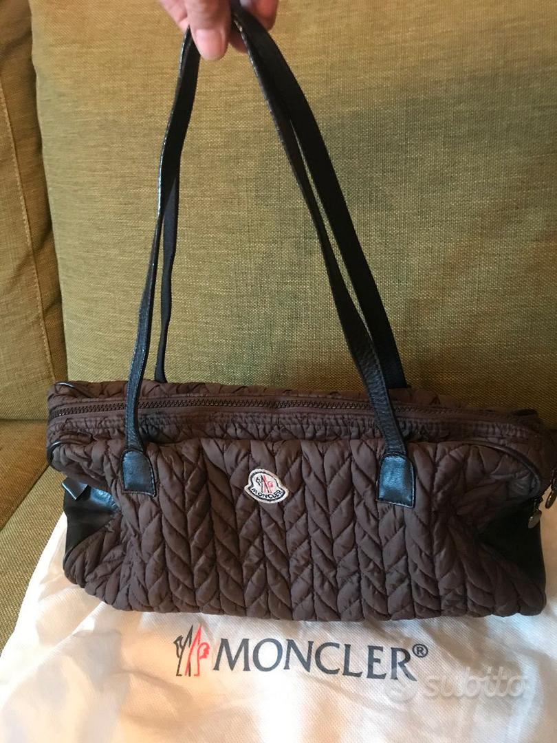 Borsa spalla trapuntata MONCLER marrone e dust bag Abbigliamento e Accessori In vendita a Milano