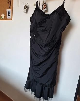 Vestito nero con pizzo, paillettes e tulle CRIO'