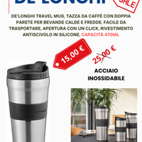 DE'LONGHI TAZZA TERMICA DA VIAGGIO 470 ml.