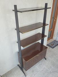 Libreria design anni 60 con mobiletto ribalta