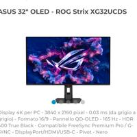 Asus monitor 32” 4k QD Oled