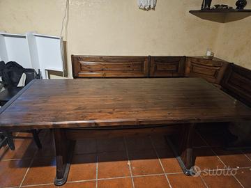 Tavolo e panca legno massello