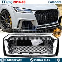 GRIGLIA per Audi TT 8S 14-18 NIDO D'APE Nero Lucid