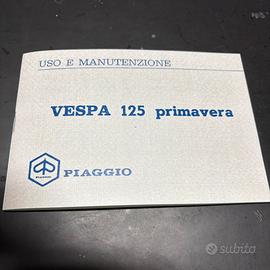 Libretto uso e manutenzione Vespa 125 primavera