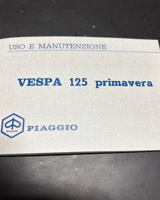 Libretto uso e manutenzione Vespa 125 primavera