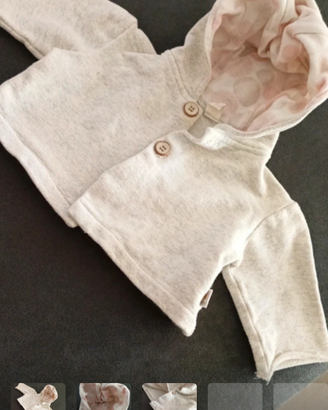 Felpa con cappuccio neonata 6 mesi FiloBio nuova