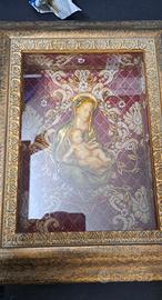 Teca con natività in cera. Cornice 27 x 20 ottime