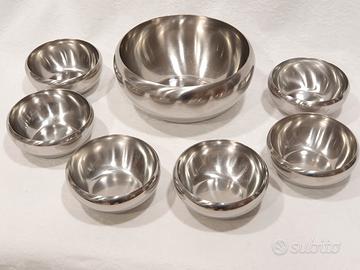 ALESSI coppette macedonia Set mod. 206/12 Acciaio