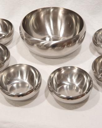 ALESSI coppette macedonia Set mod. 206/12 Acciaio
