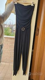 Tuta a top elegante nera 