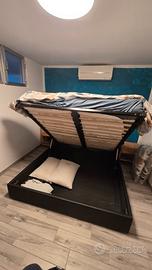 Letto contenitore Similpelle nero