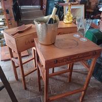 TAVOLINI PORTA CHAMPAGNE/VINO CREATI DA CASSETTE 