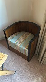 Poltrona anni ’30 in radica, stile déco