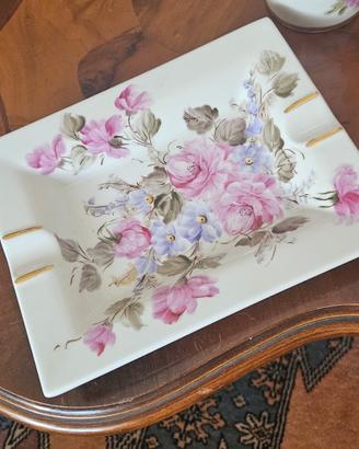 vaso in ceramica con posacenere/svuotatasche