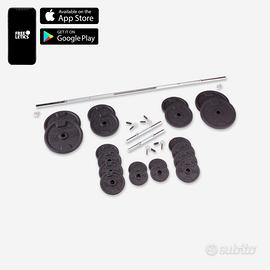 Kit manubri e bilanciere palestra 50 kg