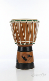 Djambè/bongo africano dipinto e fatto a mano.