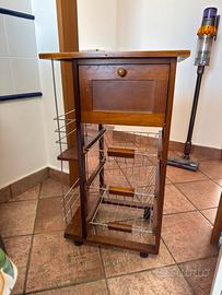 Carrello da cucina in legno massello