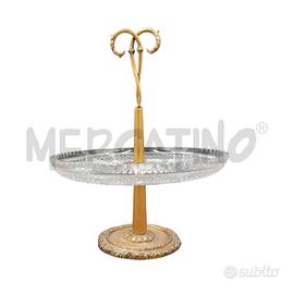 ALZATINA VETRO OTTONE MADE ITALY