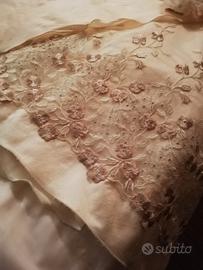 Abito sposa tg 42/44 seta, giacchino e cuscino