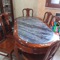 Tavolo legno e marmo