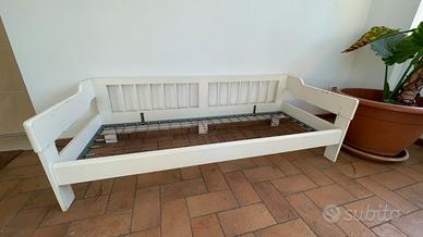 Divano vintage legno laccato panna