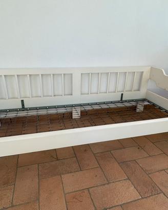 Divano vintage legno laccato panna
