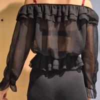 Blusa nera semi-trasparente