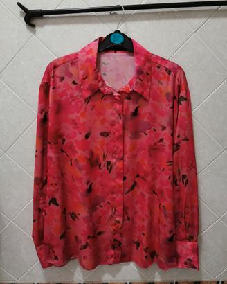 Camicia floreale rosa/fucsia a maniche lunghe Zara