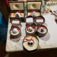 Palline in porcellana  tema cani dipinte a mano