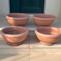  vasi in resina da esterno con sottovasi