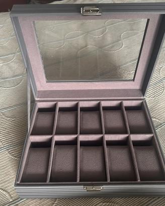 Box Porta Orologi 10 posti chiusura trasparente