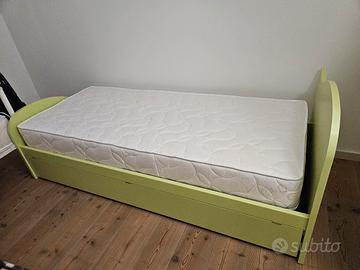 letto singolo con secondo letto estraibile