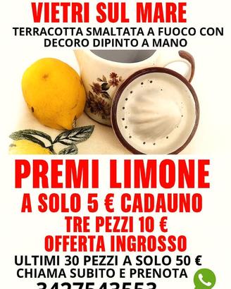 SPREMI LIMONE  VIETRESE TERRACOTTA SMALTATA