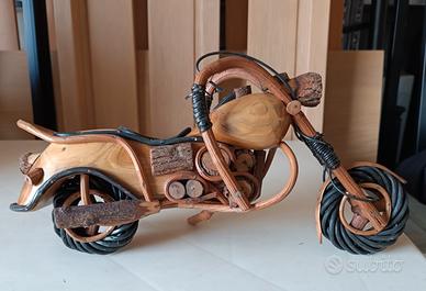 Modellino Harley Davidson in legno Anni 50