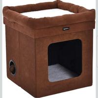 cuccia gatto gatti marrone cubo design 